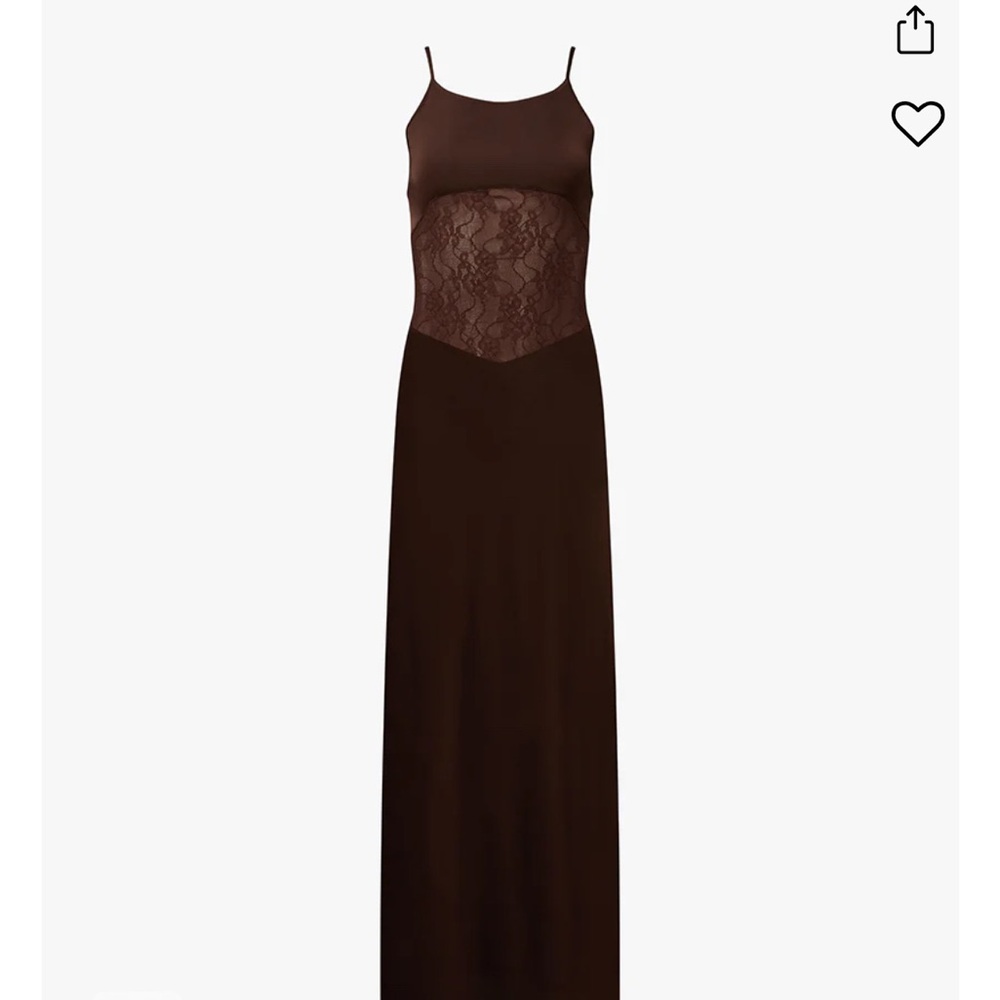 WeWoreWhat Brown Lace Detail Dress